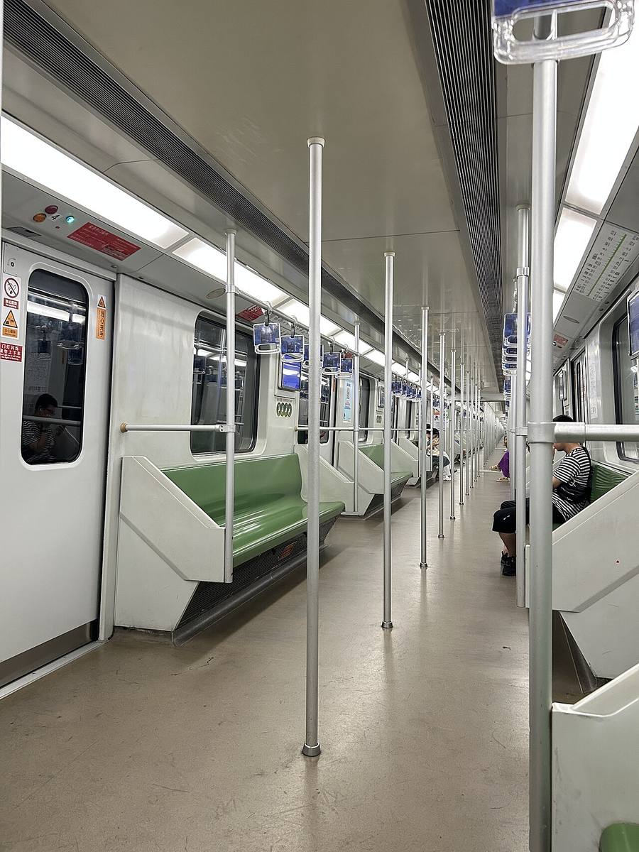 Interior of a Shanghai Metro train